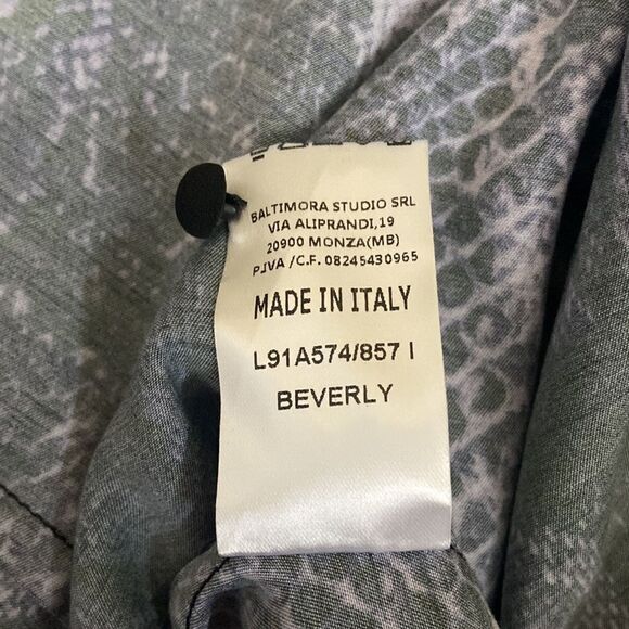 NWT The Andamane Beverly Gorgeous Satin Wrap Midi Dress in Snake Viola size XS - Picture 11 of 12